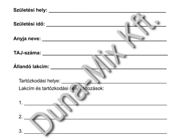 Gyermek eü. Kiskönyv+ védőoltások adatlapja